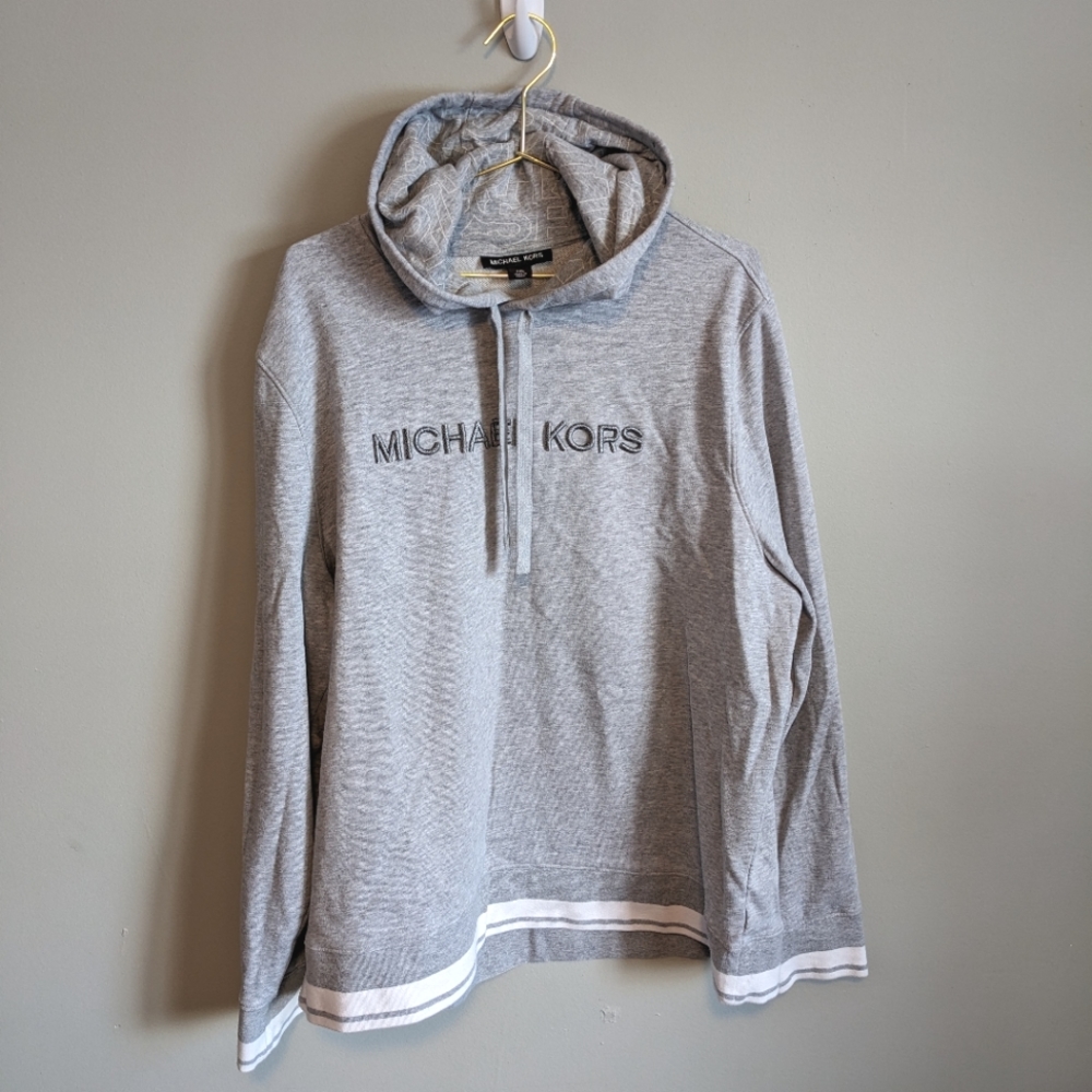 Michael Kors Logo Gray Hooded Sweatshirt, size XXL